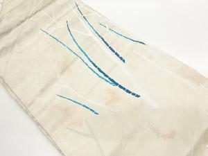 引箔切り嵌め風抽象葉模様織出し名古屋帯